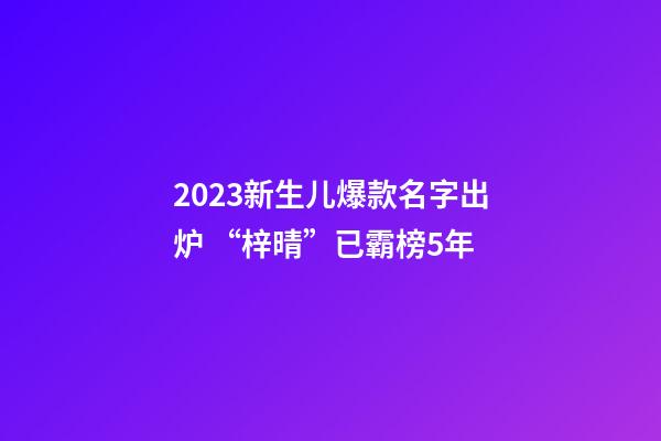 2023新生儿爆款名字出炉 “梓晴”已霸榜5年